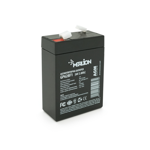 Акумуляторна батарея AGM MERLION GP628F1, 6V 2.8 Ah