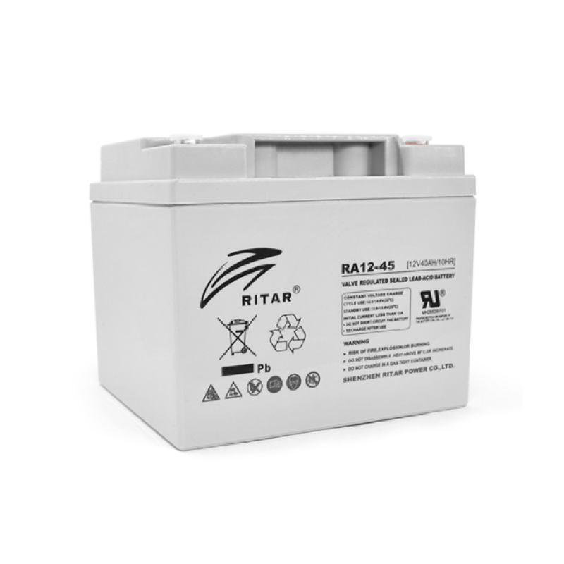 Акумуляторна батарея AGM RITAR RA12-45, Gray Case, 12V 45 Ah