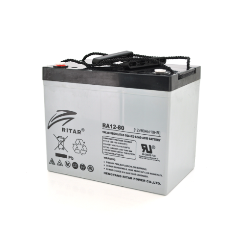 Акумуляторна батарея AGM RITAR RA12-80, Gray Case, 12V 80 Ah