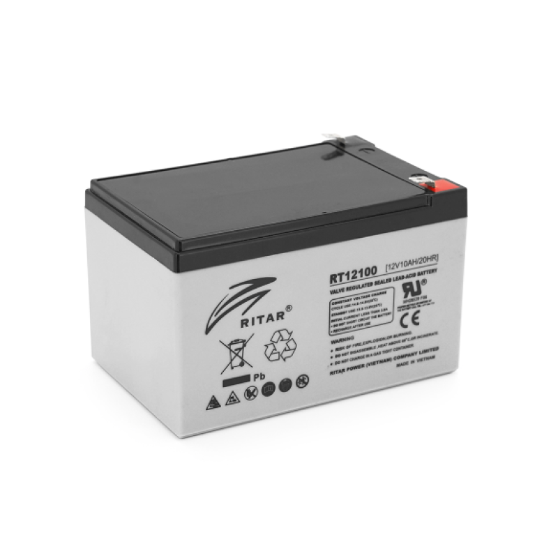 Акумуляторна батарея AGM RITAR RT12100, Gray Case, 12V 10 Ah
