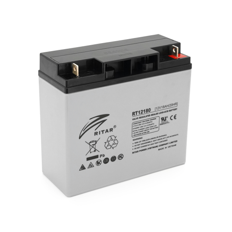 Акумуляторна батарея AGM RITAR RT12180GL5, Gray Case, 12V 18 Ah