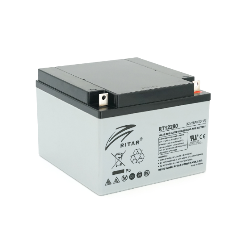 Акумуляторна батарея AGM RITAR RT12280, Gray Case, 12V 28 Ah