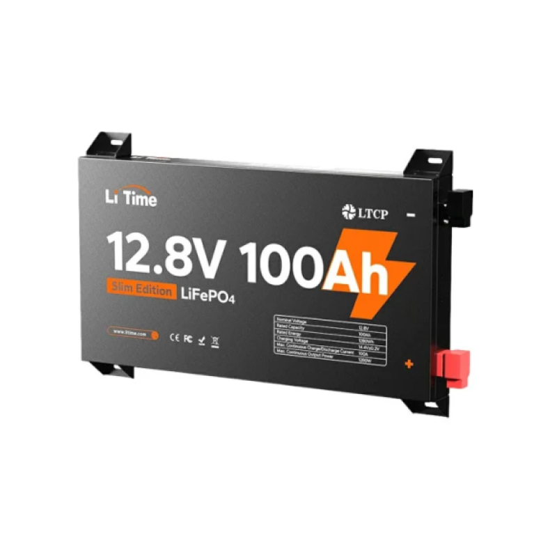 Аккумуляторная батарея LiFePO4 Li-TIME L12V100-100-SLIM-LTCP-4, 12,8V 100Ah (1,28 кВт·ч), BMS 100А, METAL CASE