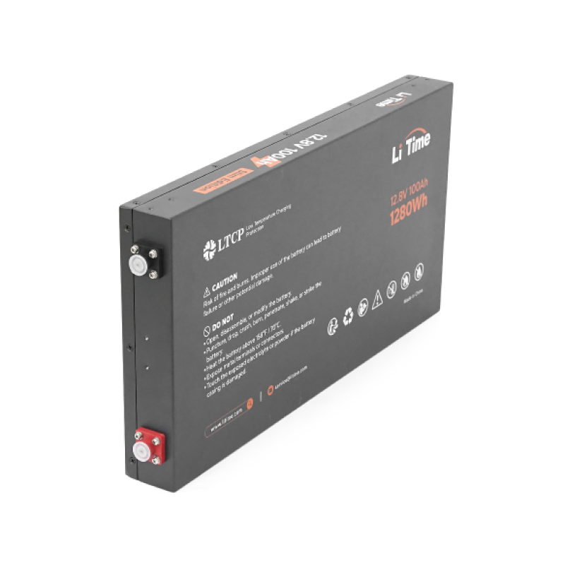 Аккумуляторная батарея LiFePO4 Li-TIME L12V100-100-SLIM-LTCP-4, 12,8V 100Ah (1,28 кВт·ч), BMS 100А, METAL CASE
