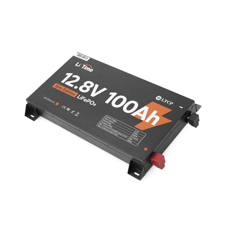 Аккумуляторная батарея LiFePO4 Li-TIME L12V100-100-SLIM-LTCP-4, 12,8V 100Ah (1,28 кВт·ч), BMS 100А, METAL CASE