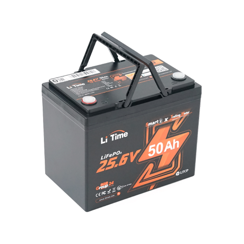 Аккумуляторная батарея LiFePO4 Li-TIME L24V50-50-TM-BT-8-A70 + Bluetooth, 25,6V 50Ah (1,28 кВт·ч), BMS 50А
