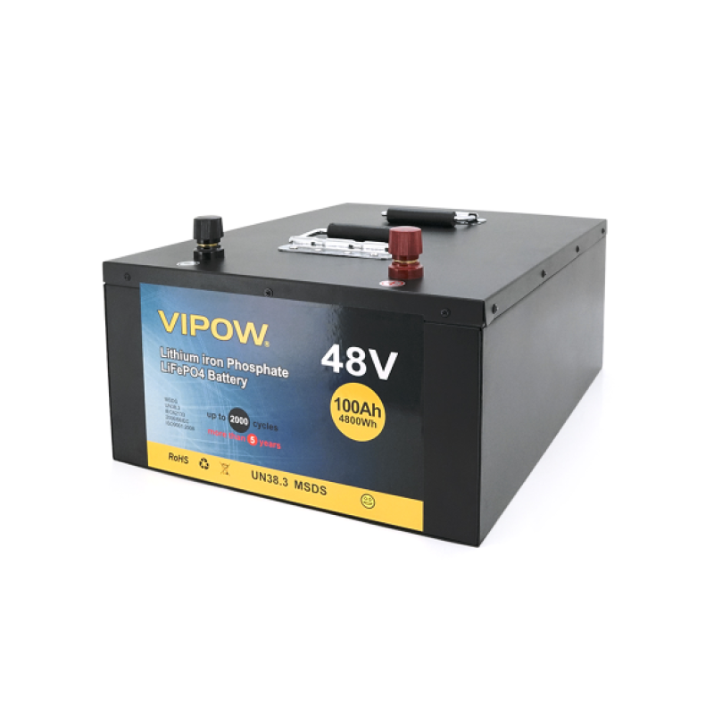Аккумуляторная батарея LiFePO4 Vipow LiFePO4512-100/80, 51,2V 100Ah (5,12 кВт·ч), BMS 80А