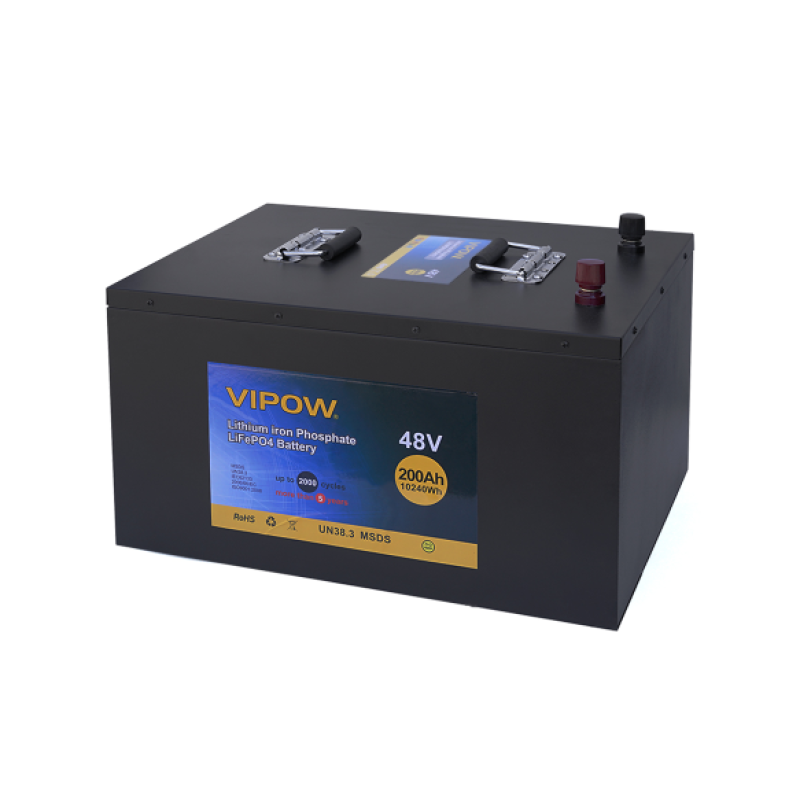 Аккумуляторная батарея LiFePO4 Vipow LiFePO4512-200/100, 51,2V 200Ah (10,24 кВт·ч), BMS 100А