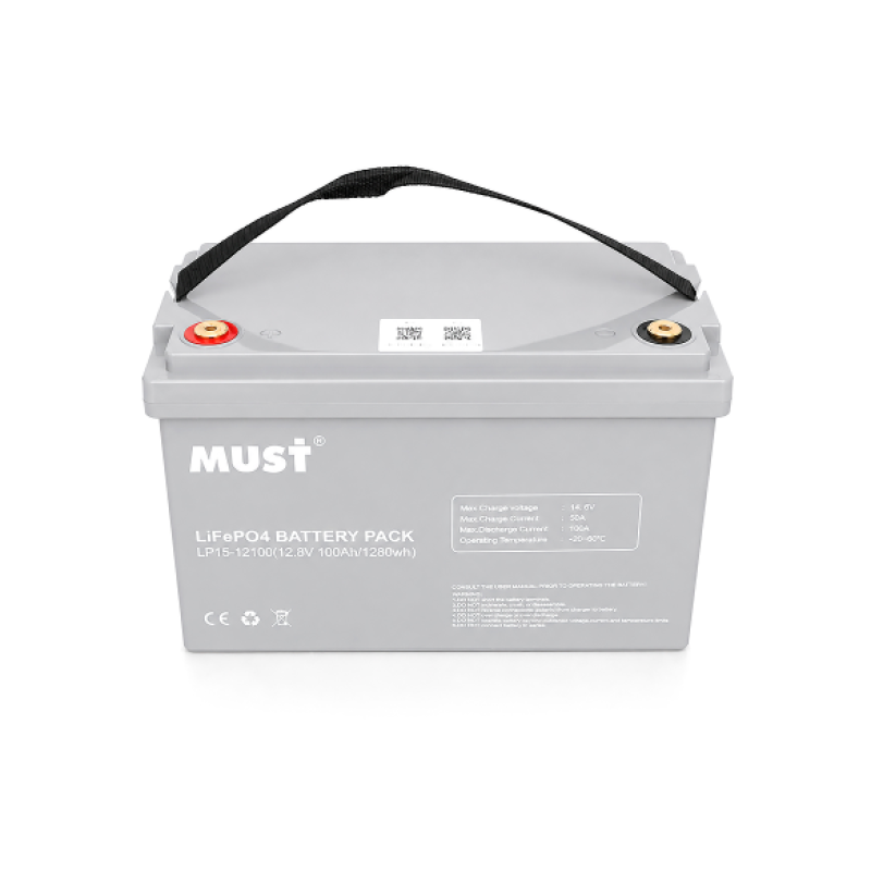 Акумуляторна батарея LiFePO4 Must LP15-12100, 12,8V 100Ah (1,28 кВт·год), BMS 50А@4S