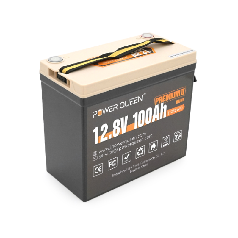 Аккумуляторная батарея LiFePO4 Power Queen P12V100-PREM-16-A60-DE, 12,8V 100Ah (1,28 кВт·ч), BMS 100А, Mini