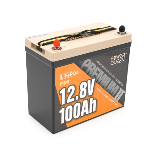 Аккумуляторная батарея LiFePO4 Power Queen P12V100-PREM-16-A60-DE, 12,8V 100Ah (1,28 кВт·ч), BMS 100А, Mini
