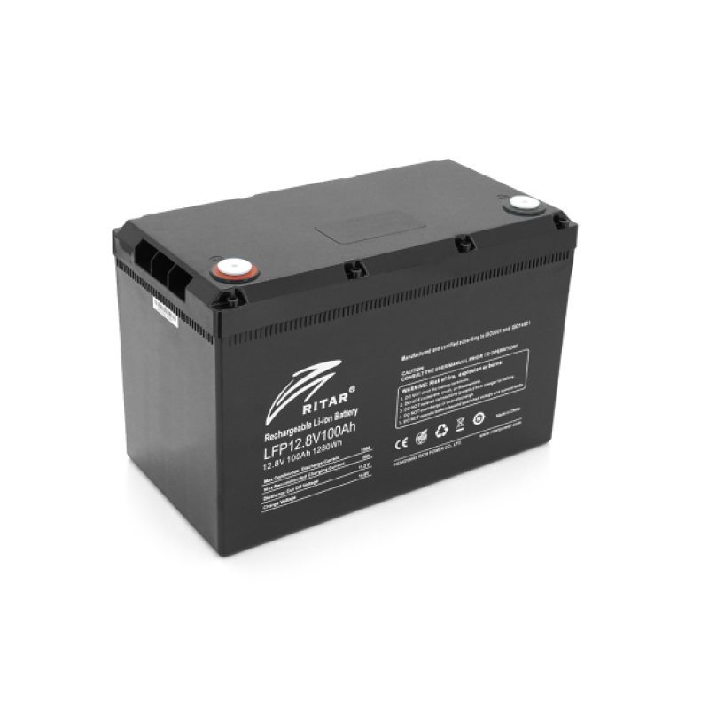 Акумуляторна батарея LiFePO4 Ritar R-LFP 12.8V 100Ah, 12,8V 100Ah (1280 Вт·год), BMS 100А@4S