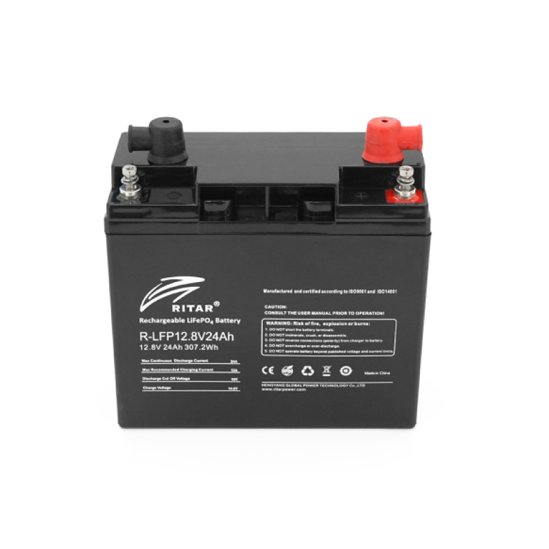 Акумуляторна батарея LiFePO4 Ritar R-LFP 12.8V 24Ah, 12,8V 24Ah (307,2 Вт·год), BMS 2P4S