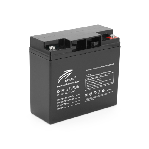 Акумуляторна батарея LiFePO4 Ritar R-LFP 12.8V 24Ah, 12,8V 24Ah (307,2 Вт·год), BMS 2P4S Акумуляторна батарея LiFePO4 Ritar R-LFP 12.8V 24Ah, 12,8V 24Ah (307,2 Вт·год), BMS 2P4S