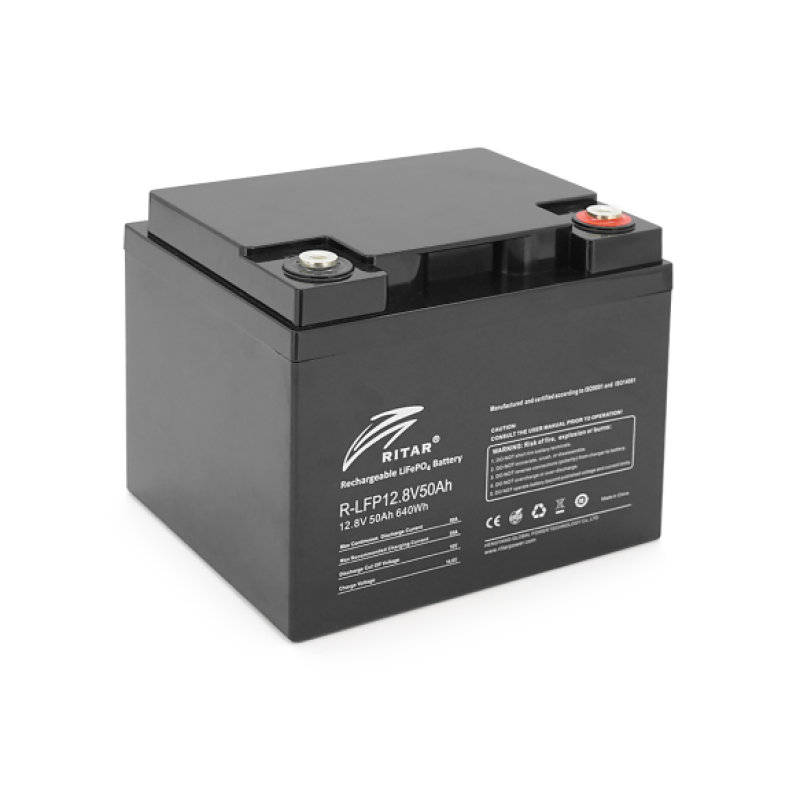 Аккумуляторная батарея LiFePO4 Ritar R-LFP 12.8V 50Ah, 12,8V 50Ah (640 Вт·ч), BMS 25А@4S, Bluetooth