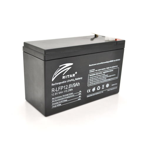 Акумуляторна батарея LiFePO4 Ritar R-LFP 12.8V 9Ah, 12,8V 9Ah (115,2 Вт·год), BMS 4,5А@4S Акумуляторна батарея LiFePO4 Ritar R-LFP 12.8V 9Ah, 12,8V 9Ah (115,2 Вт·год), BMS 4,5А@4S