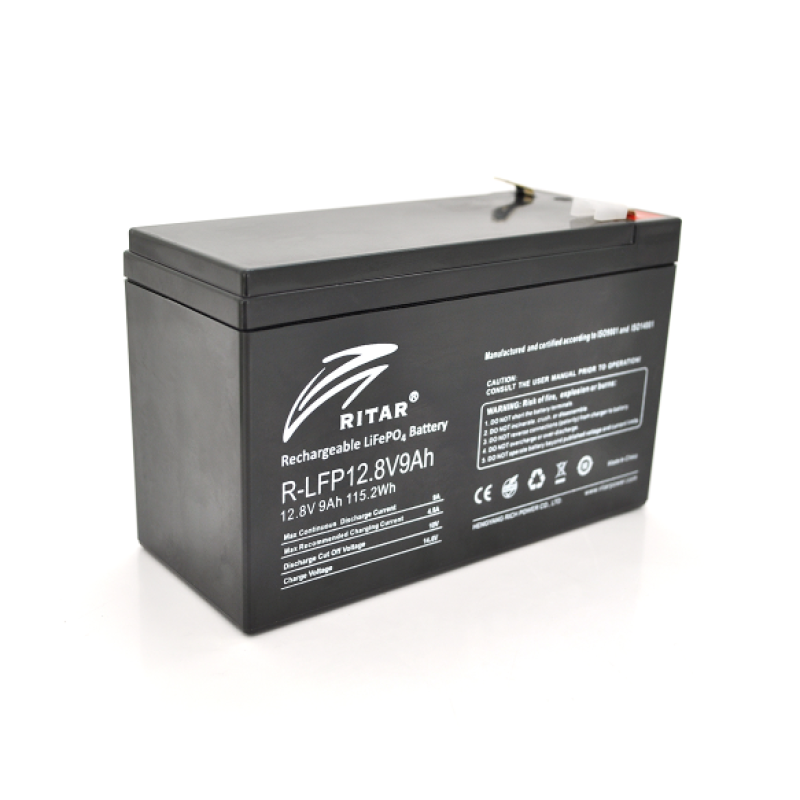 Аккумуляторная батарея LiFePO4 Ritar R-LFP 12.8V 9Ah, 12,8V 9Ah (115,2 Вт·ч), BMS 4,5А@4S