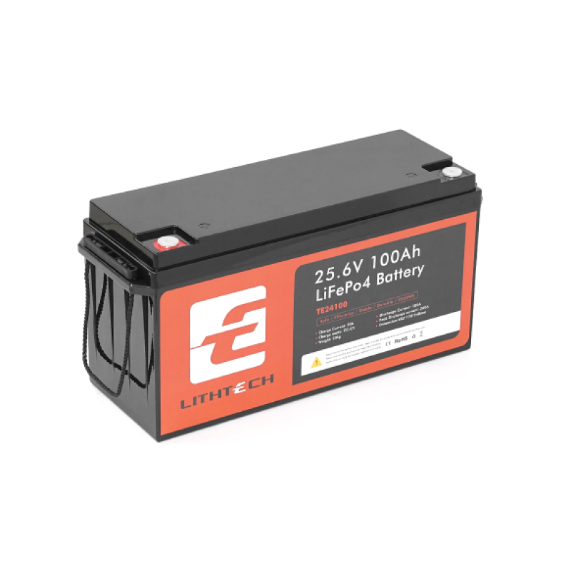 Аккумуляторная батарея LiFePO4 LITHTECH TE24100B + Bluetooth, 25,6V 100Ah (2,56 кВт·ч), BMS 100А@4S