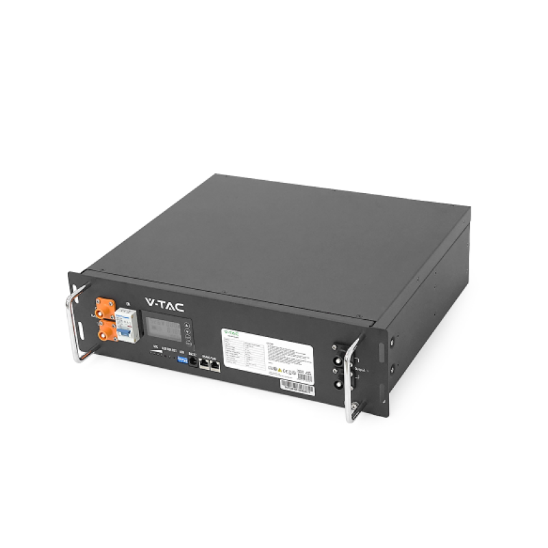 Аккумуляторная батарея LiFePO4 V-TAC VT48100E-P2 (рековая), 51,2V 100Ah (5,12 кВт·ч), для монтажа в стойку 19