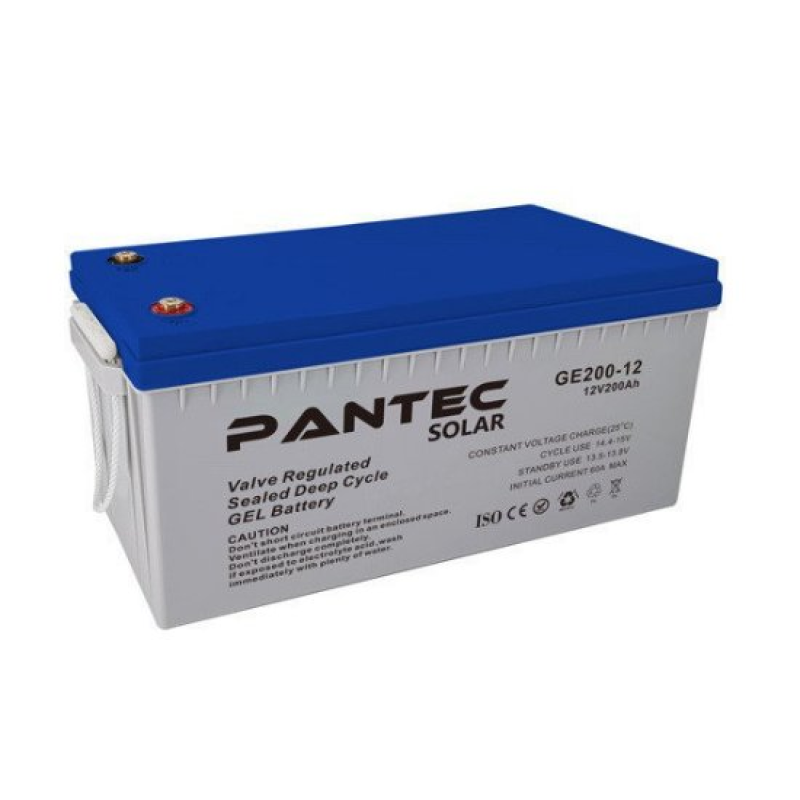 Аккумулятор гелевый 200 Ah (ампер-часов) PANTEC 200-12 GEL 12V Grey Q1/48