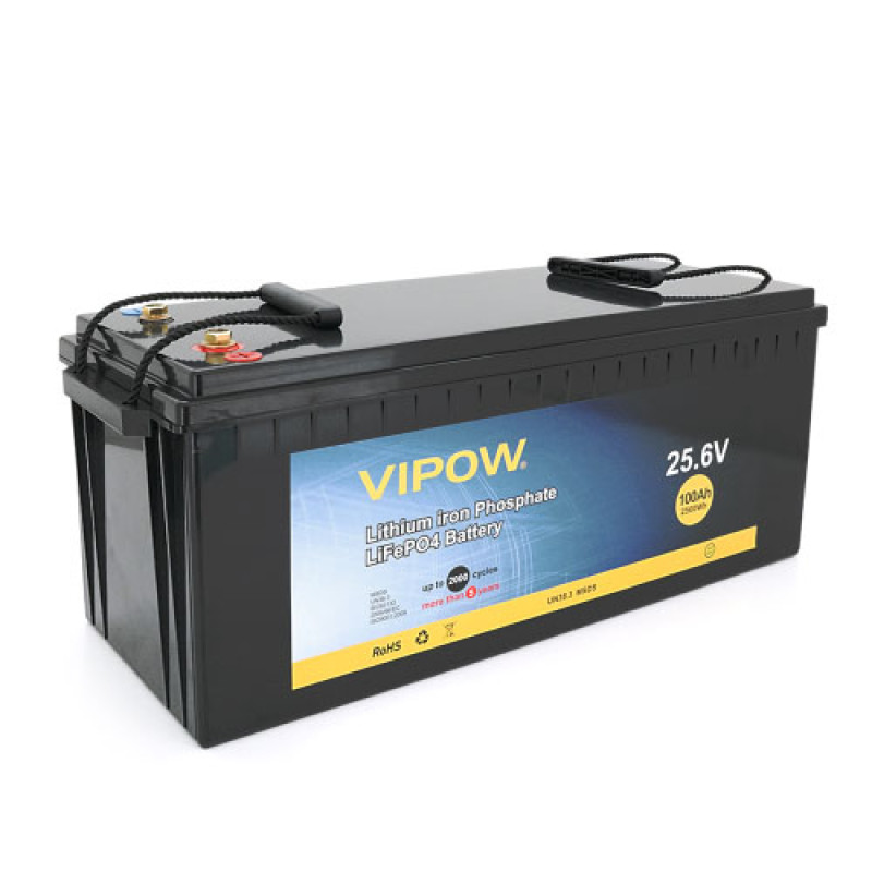 Акумулятор LiFePO4 Vipow  100Ah (А-годин) 25.6V BMS 80A 