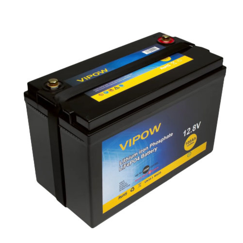 Аккумулятор LiFePO4 Vipow 100Ah (А-час) 12V BMS 80A
