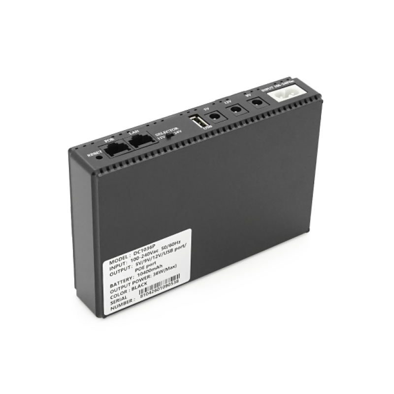 ИБП для роутеров/коммутаторов Voltronic UPS-36W DC1036P BOX, 10400мAh, 5/9/12V, 1A/2А, PON/POE-430 