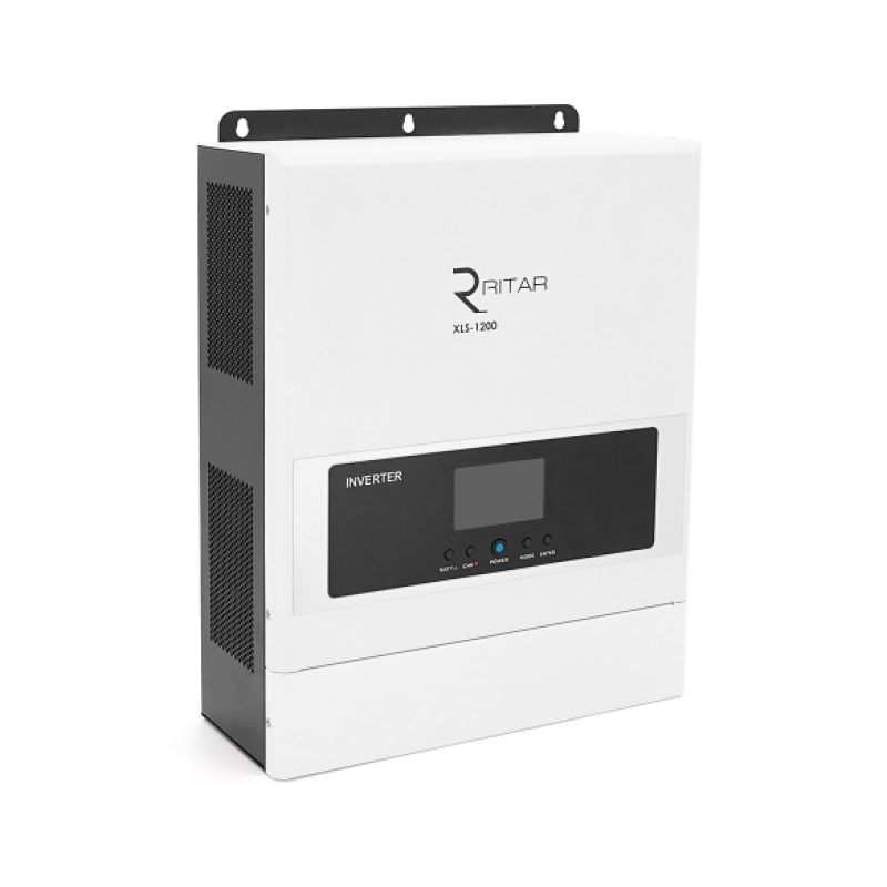 Гібридний інвертор RITAR XLS-1200, 1000W / 1200VA, 12V, струм заряду 10-20-40A, INV 135-265V (UPS 180-265V), MPPT (40А, 17-100 Vdc)