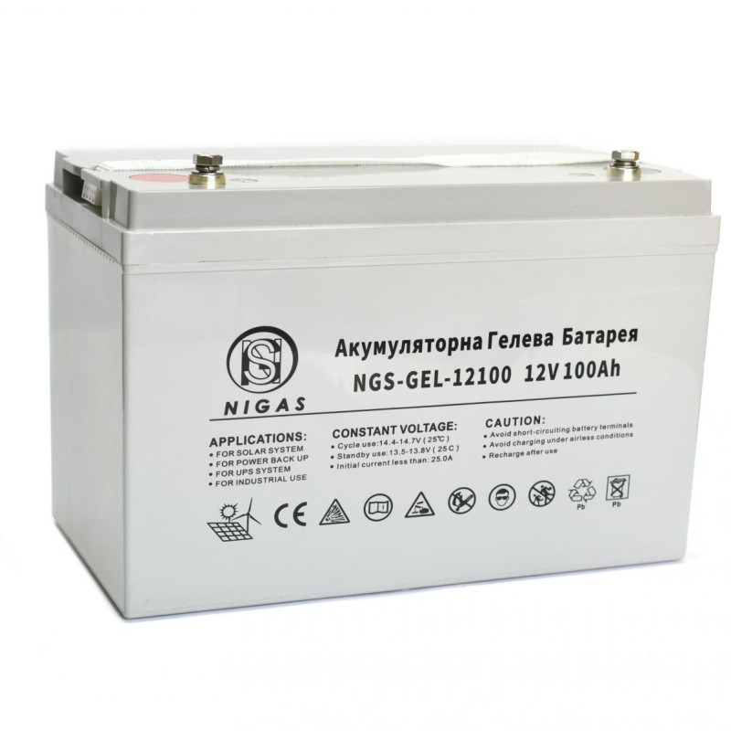 Аккумулятор гелевый 100 Ah (ампер-часов) NIGAS NGS-GEL-12100 12V