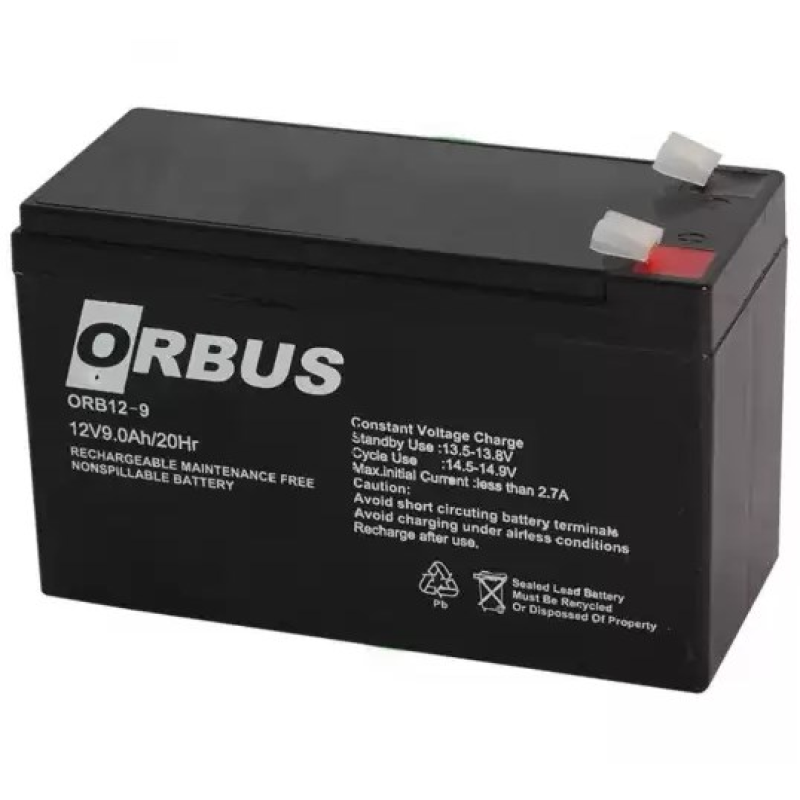 Акумулятор свинцево-кислотний 9Ah (Ач) ORBUS ORB1290 AGM 12V