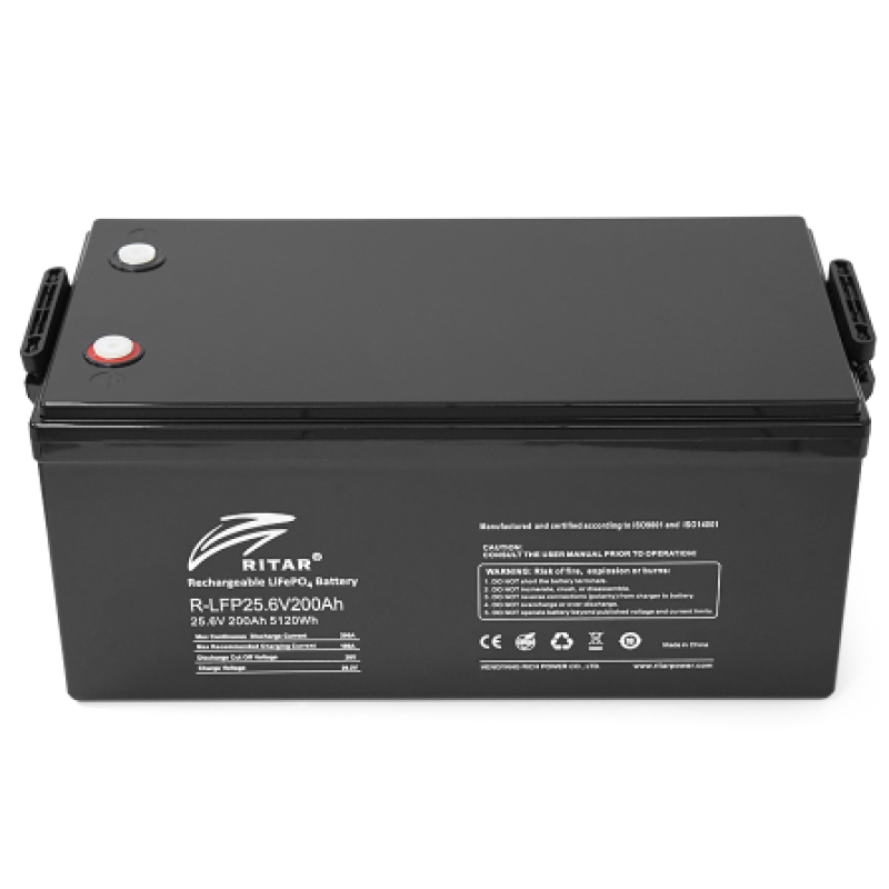 Акумулятор Ritar 200Ah (А-ч) LiFePO4 25.6V (BMS100A@8S)  