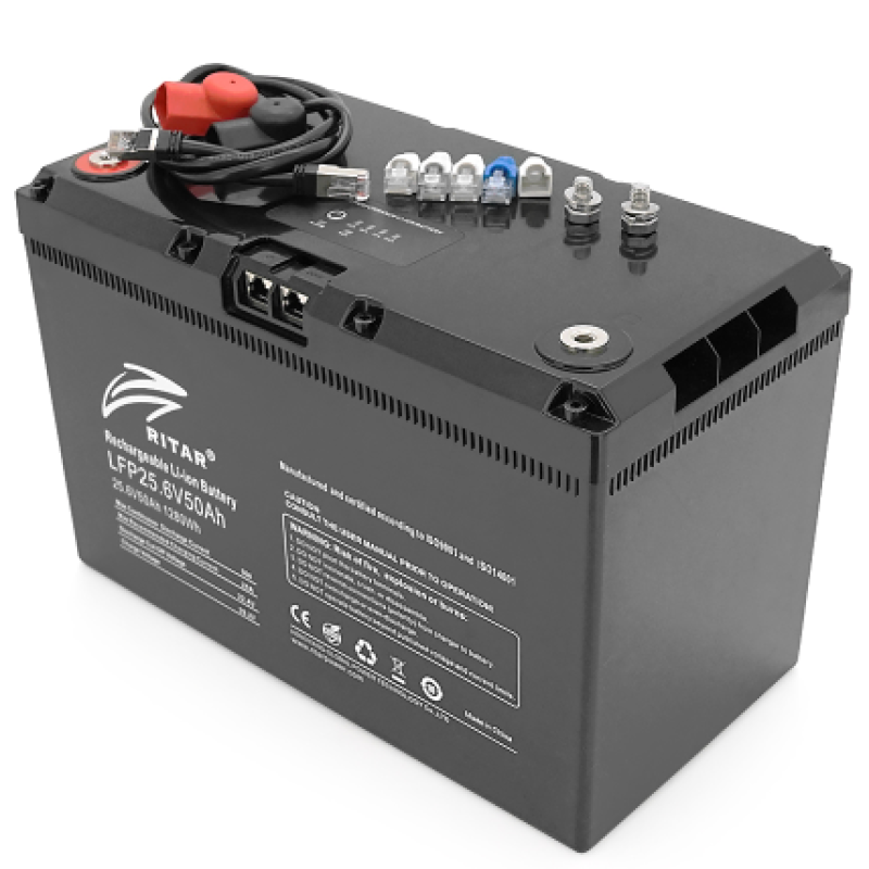 Аккумулятор Ritar 50Ah (Ач) LiFePO4 25.6V (BMS25@8S, 1280Wh)