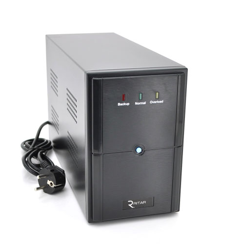 Лінійно-інтерактивне ДБЖ Ritar E-RTM600L-U ELF-L (360Вт) 2xSCHUKO АКБ  1x12V,7Ah   