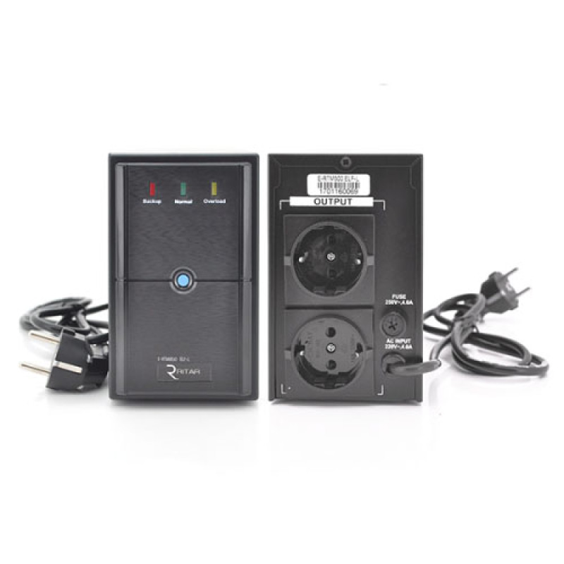 Лінійно-інтерактивне ДБЖ Ritar E-RTM850 (510W) ELF-L (510Вт) 2xSCHUKO АКБ  1x12V,9Ah   