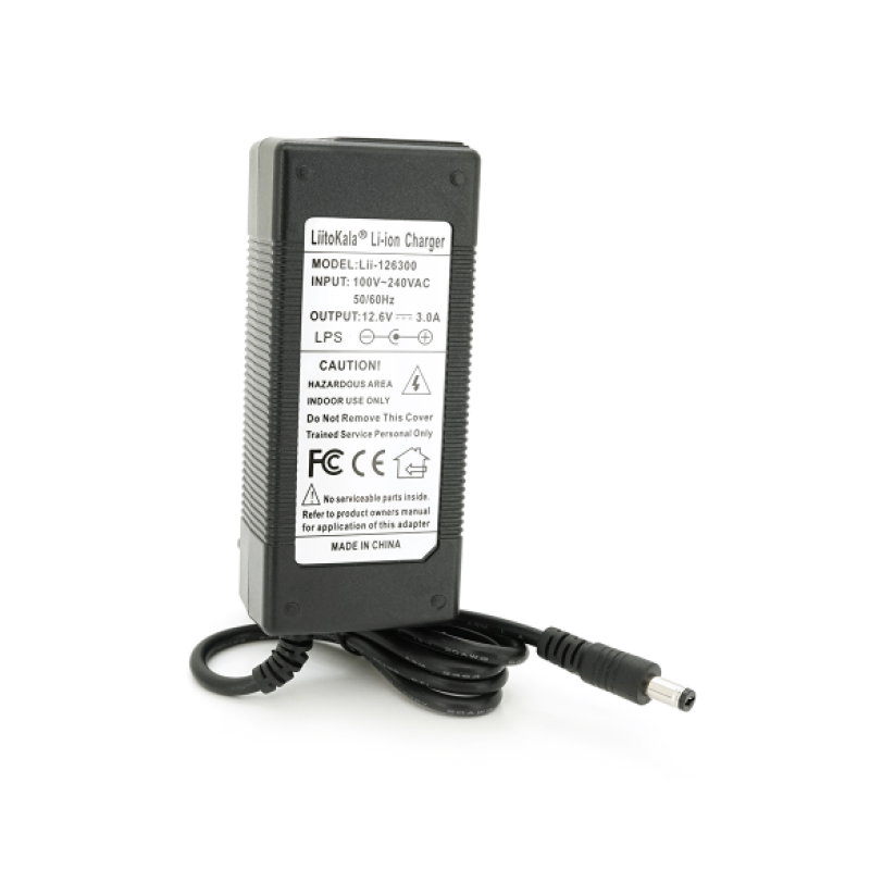 Зарядное устройство LiitoKala Lii-126300, для Li-Ion аккумуляторов 12,6V, 3A, роз'єм 5.5×2.5 мм