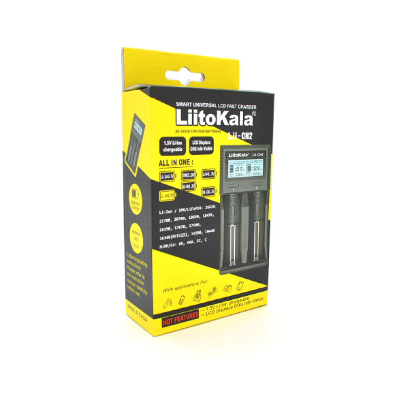 Универсальное зарядное устройство LiitoKala Liitokala Lii-CH2, 2 канал(ов), LCD дисплей