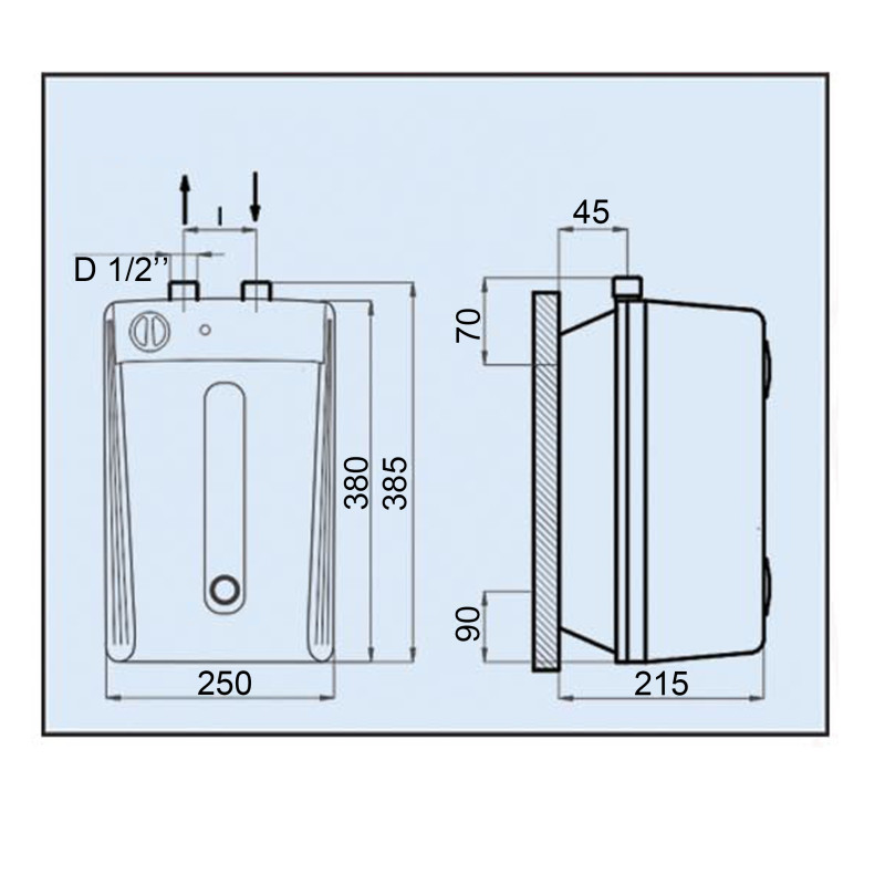 Водонагреватель LEOV LUN Small 5 l подвод воды сверху (5L UN)