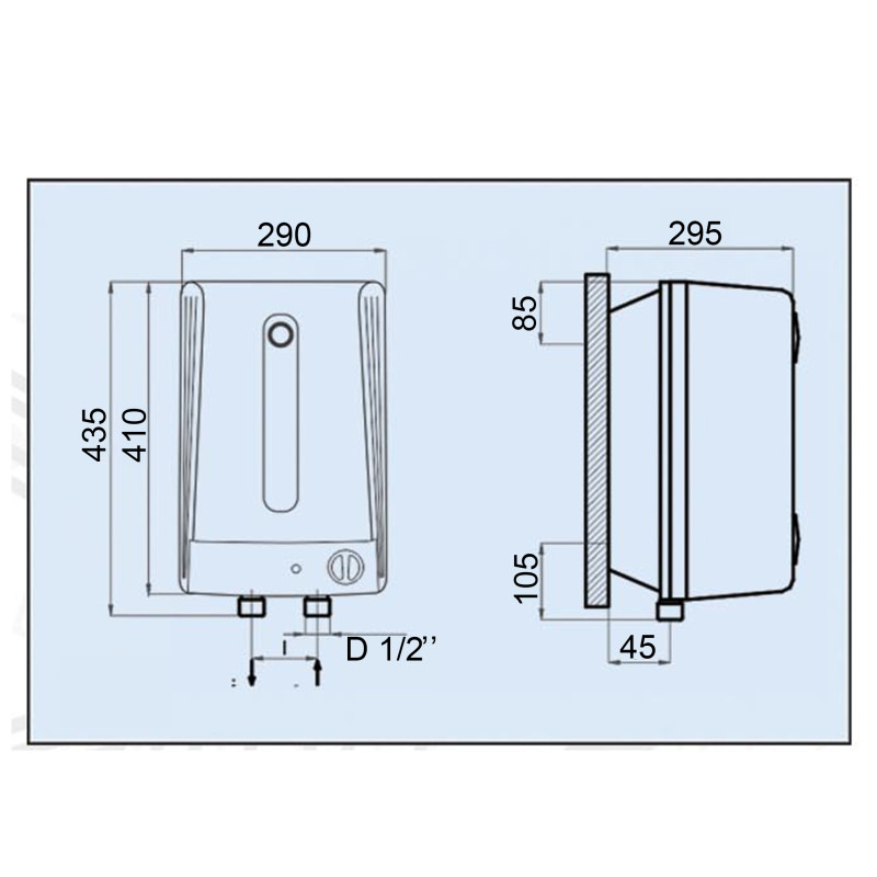 Водонагреватель LEOV LUB Small 10 l подвод воды снизу (10L UB)