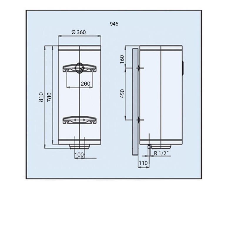 Водонагрівач LEOV LV Slim 50 l (50L Slim )