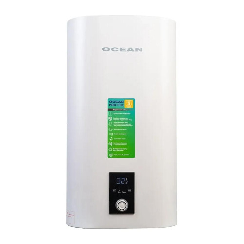 Бойлер OCEAN FLAT DIGITAL 80л 2,0 кВт емальований бак сухий ТЕН
