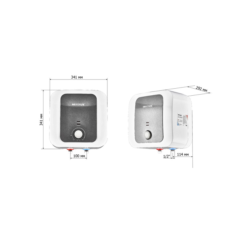 Бойлер MIXXUS EWH-1110 SMALL OVER 10л, 1,5kW мокрый тен. над мойкой 