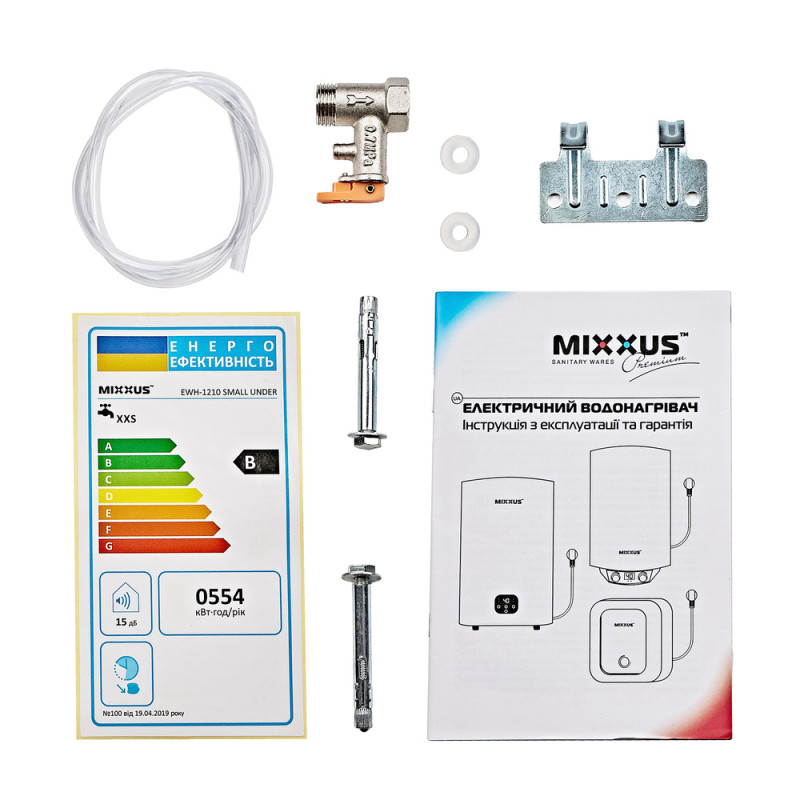 Бойлер MIXXUS EWH-1215 SMALL UNDER 15 л, 1,5 kW мокрий тен, під мийку  