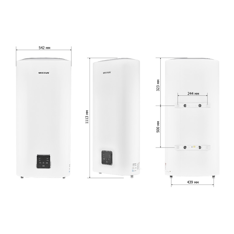 Бойлер MIXXUS EWH-09080 FLAT WET 80 л, 2 kW, мокрий тен  