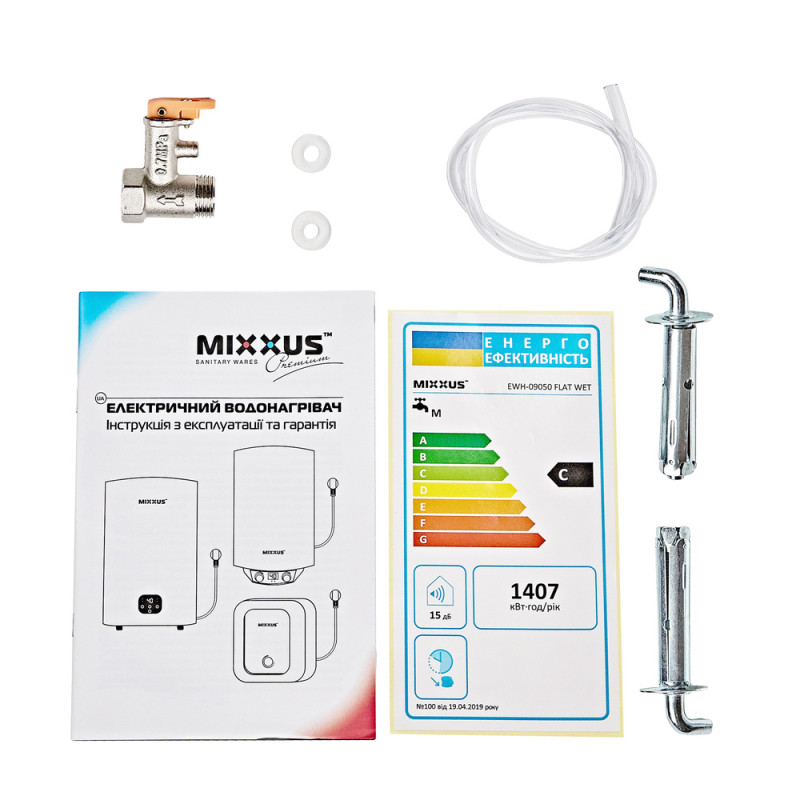 Бойлер MIXXUS EWH-09080 FLAT WET 80 л, 2 kW, мокрий тен  