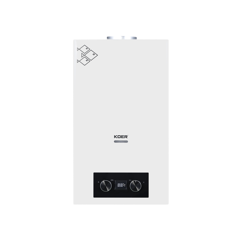 Газовая колонка Koer KWH.G0110 WHITE 10 л/мин, дымоходная, белый