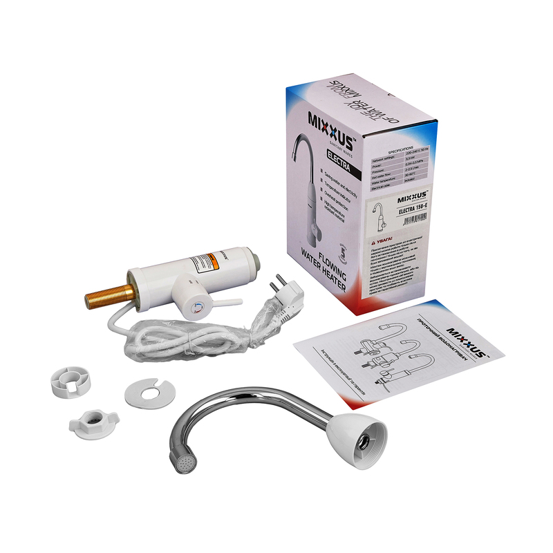 Проточний водонагрівач MIXXUS Electra 150-E 3,3 kW з індикатором температури 