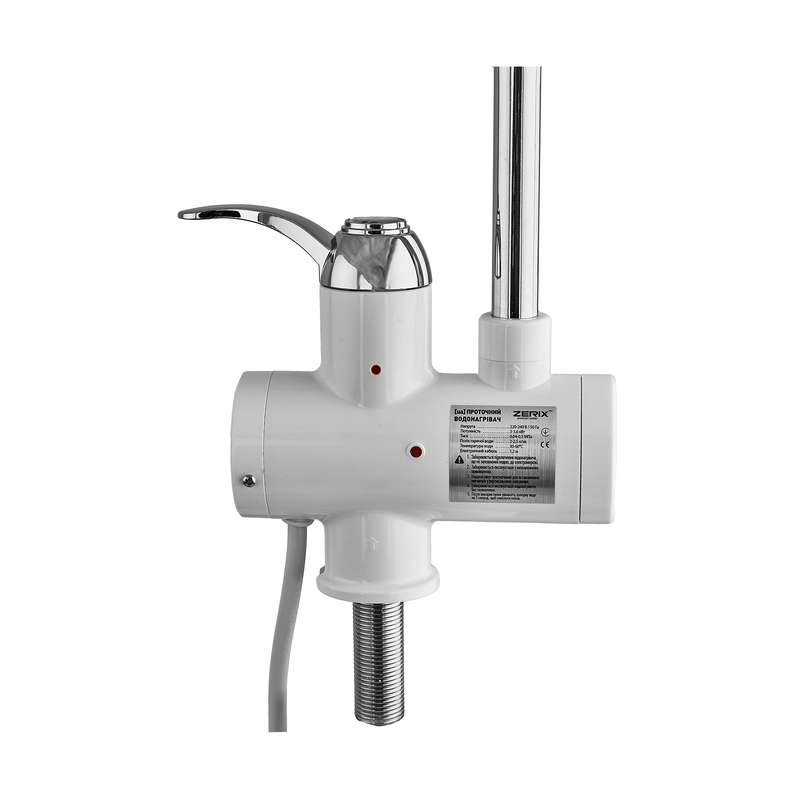 Проточный водонагреватель ZERIX ELW21-E 3,3 kW с индикатором температуры на мойку 