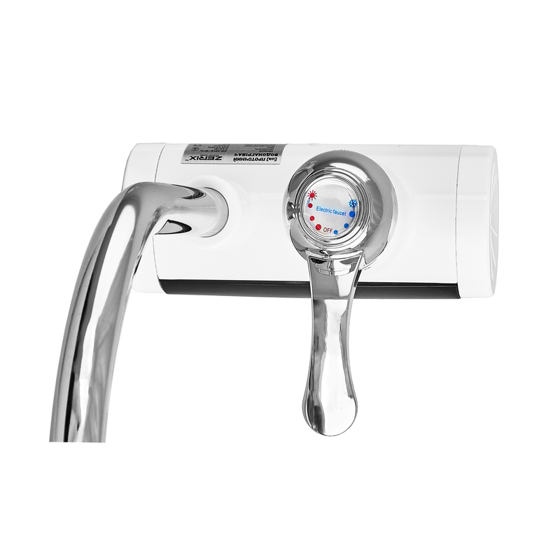 Проточный водонагреватель ZERIX ELW21-E 3,3 kW с индикатором температуры на мойку 