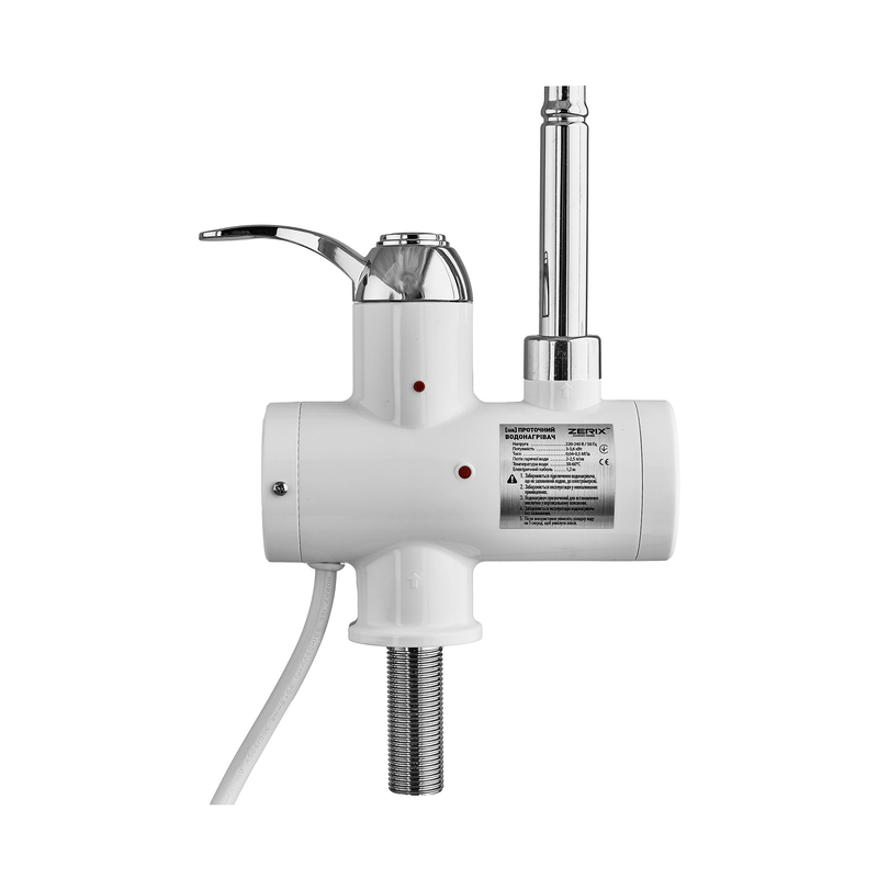 Проточний водонагрівач ZERIX ELW21-EF 3,3 kW з індикатором температури, рефлекторний вилив 