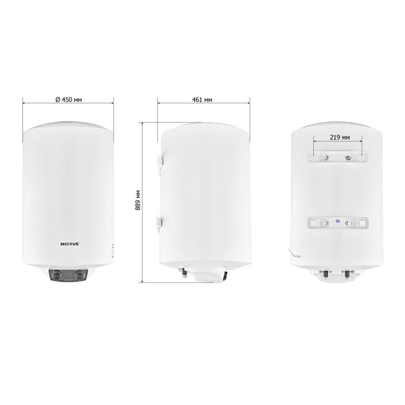 Бойлер MIXXUS EWH-08100 ROUND DRY 100 л, 2 kW сухой тен. 